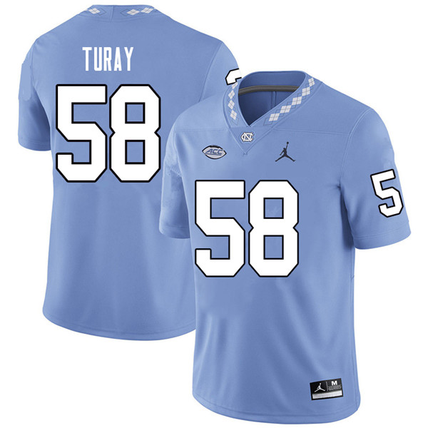Jordan Brand Men #58 Lancine Turay North Carolina Tar Heels College Football Jerseys Sale-Carolina B